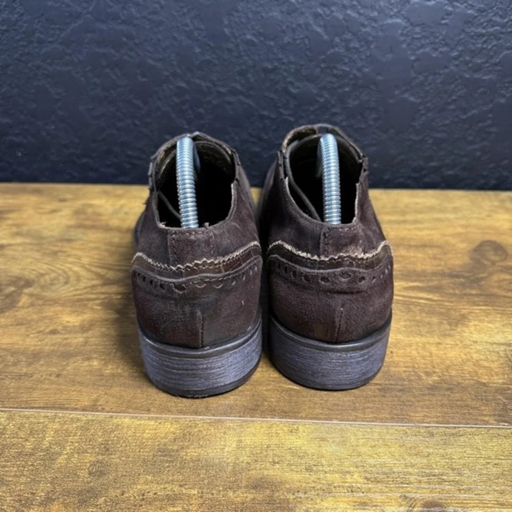 Soho Lab Wingtip‎ Brown Suede Leather Dress Shoes Mens 8.5